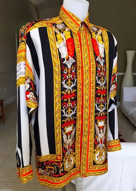 fake vintage versace silk shirts|men's vintage versace silk shirts.